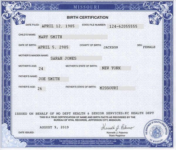 Apostille Requirements For Birth Certificate In Missouri