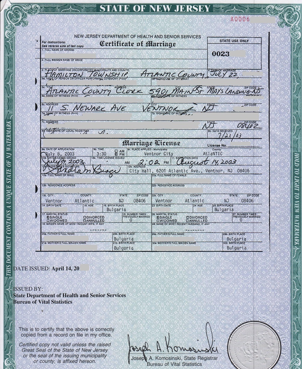Original Ghana Marriage Certificate Image certify letter